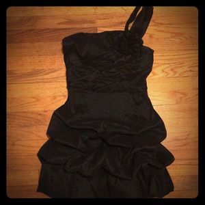 Black ruffle dress